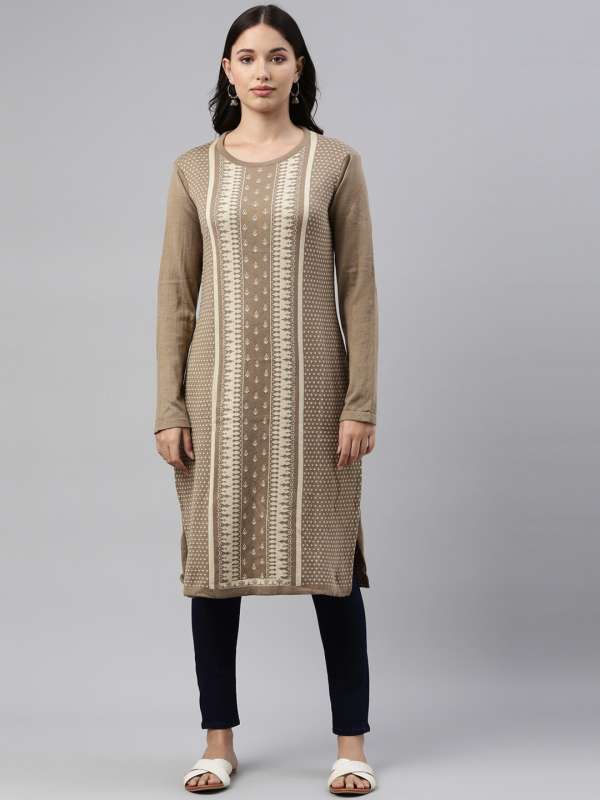 Woolen kurtis outlet online myntra