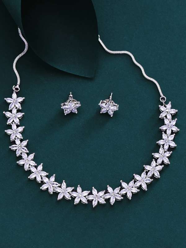 White Silver Jewellery Set Buy White Silver Jewellery Set online in India