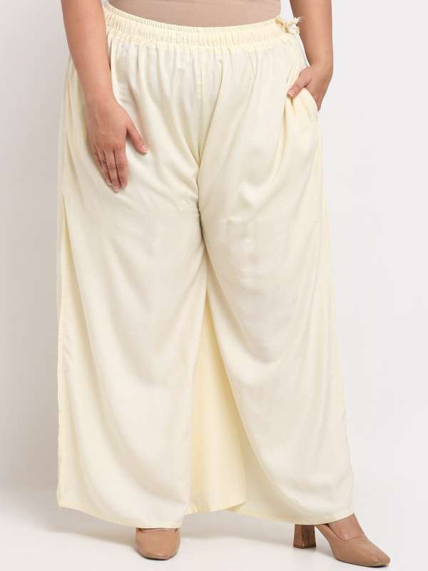 Indusdiva Large Women Palazzo Pants Mid Waist Regular Flared Palazzos With  Flaps And An Elasticised Waist Palazzo at Rs 560 in Bengaluru