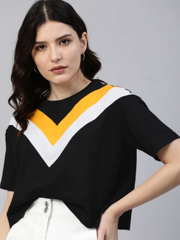 Black Yellow Top - Buy Black Yellow Top online in India