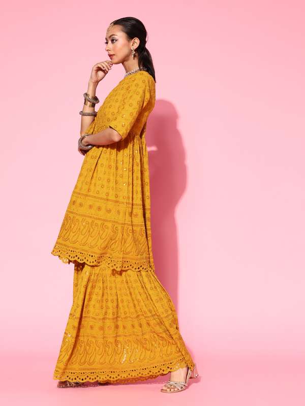 sharara suit myntra