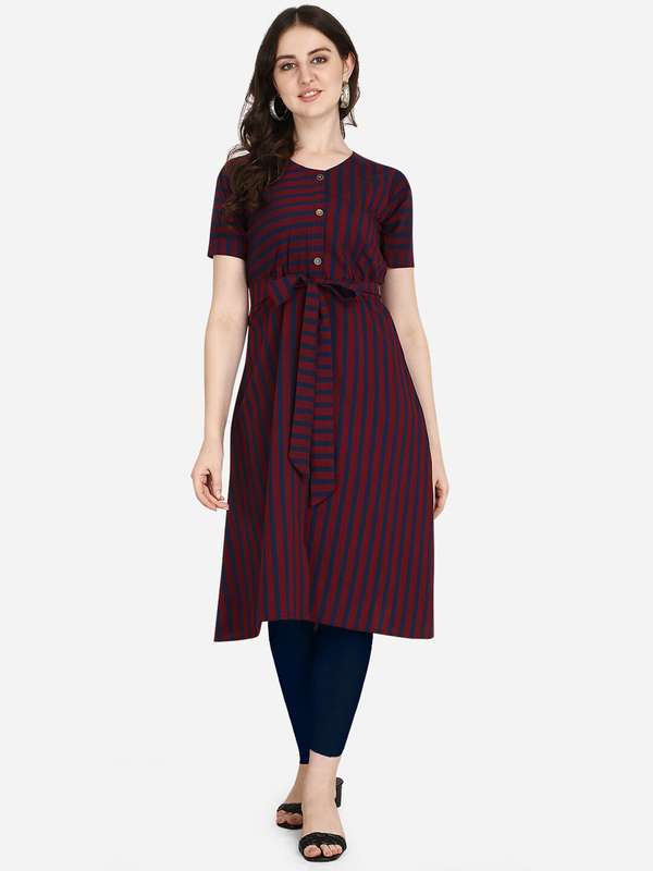 V Neck Kurtis - Buy V-Neck Kurti for 