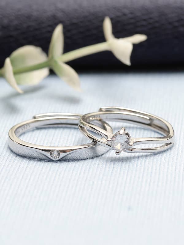 Customized S925 Silver Full-Star Couple Rings Personalized Glossy Diam –  KoalaPrint