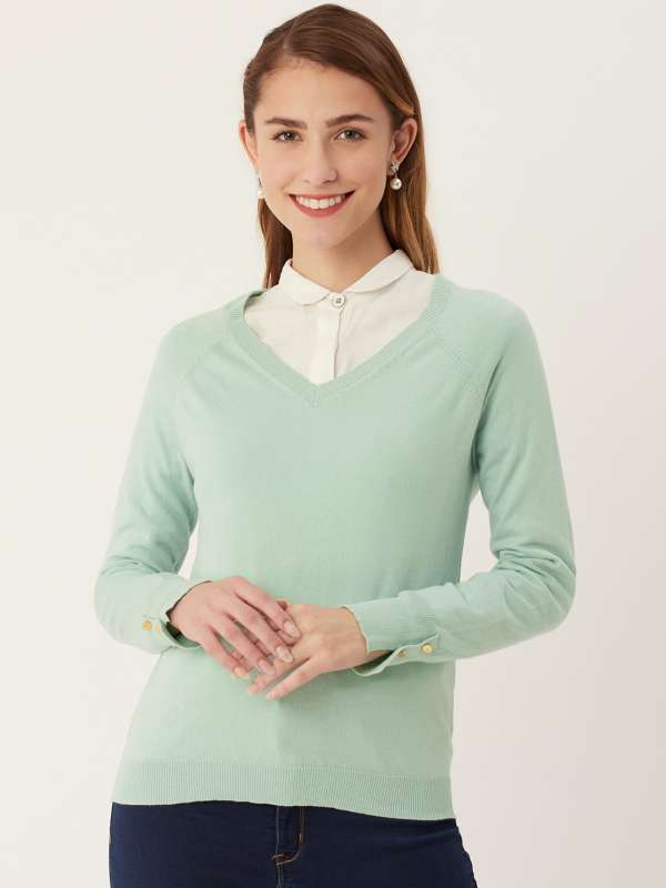 Womens mint green sweater top
