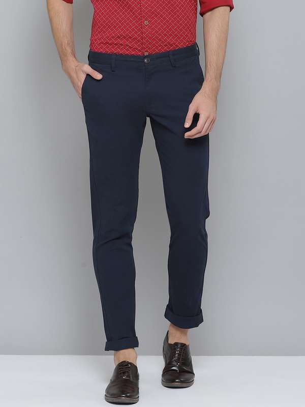 Navy Blue Olive Men Chinos Indian 