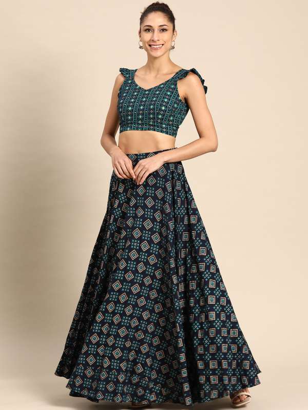 ethnic crop top and long skirt