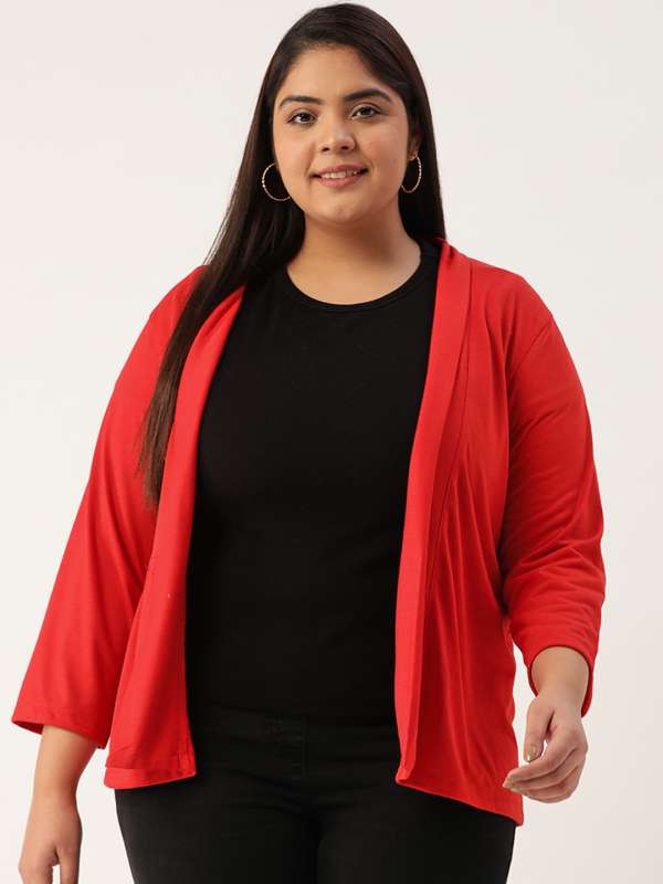 Women's plus on sale size red shrug