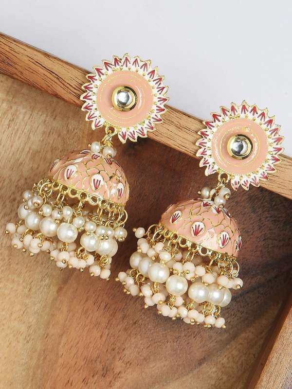 Oomph Peach Earrings Buy Oomph Peach Earrings online in India