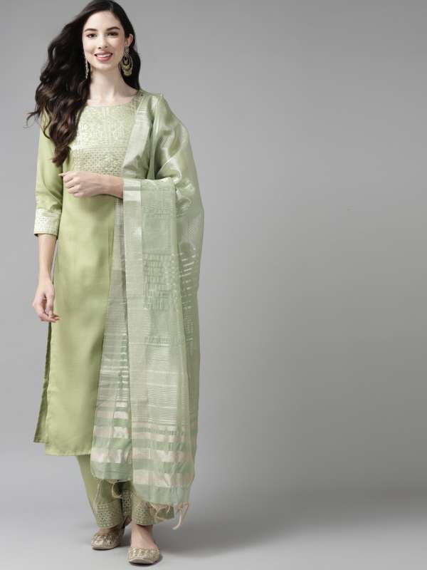 Beautiful Designer Women's Kurti Pant Set Cotton Silk Salwar