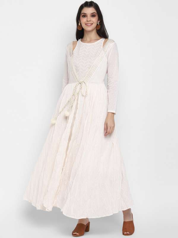 Myntra white anarkali sales