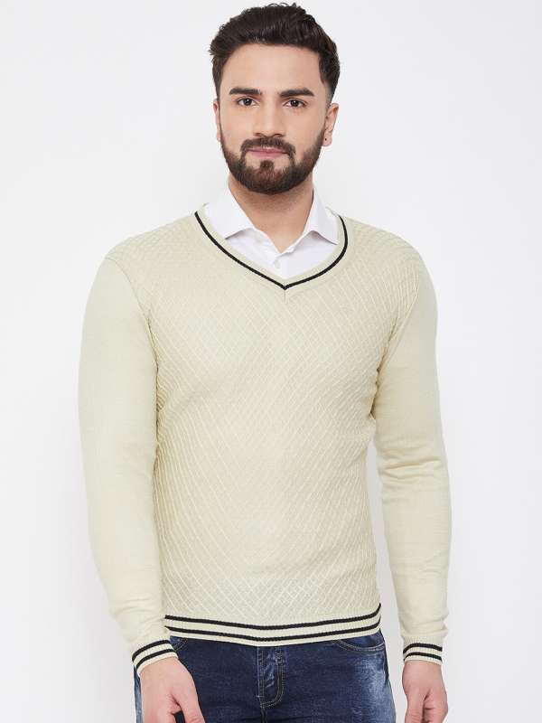 Creams Men Cream Sweaters Buy Creams Men Cream Sweaters online