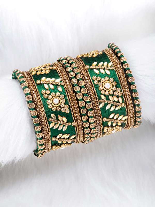 Green thread online bangles