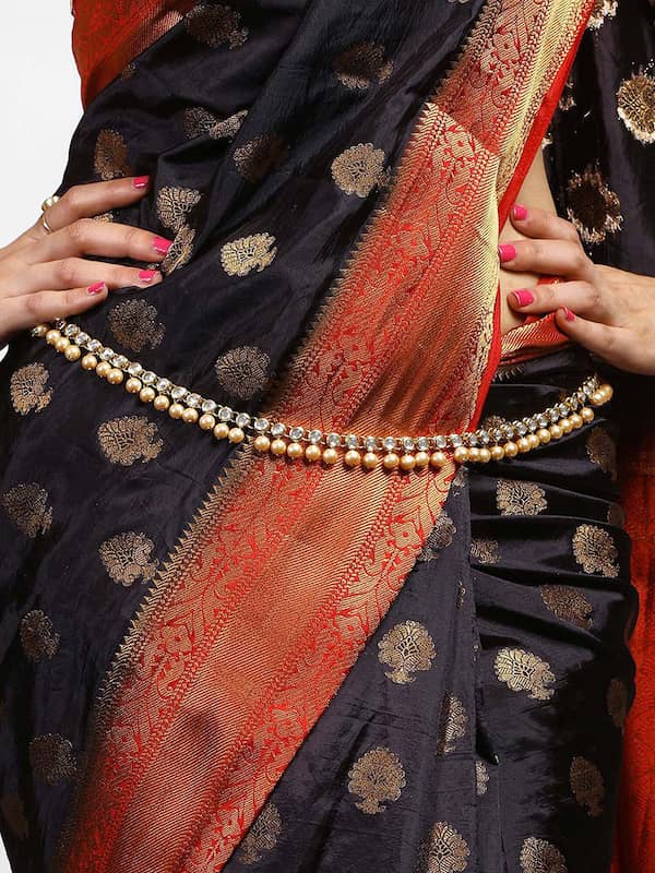 Buy Fresh Vibes Golden Waist Belt for Women Saree - Traditional Brown Stone  Kamarbandh for Saree Wedding - Hip Chain Length 40 inches at Amazon.in