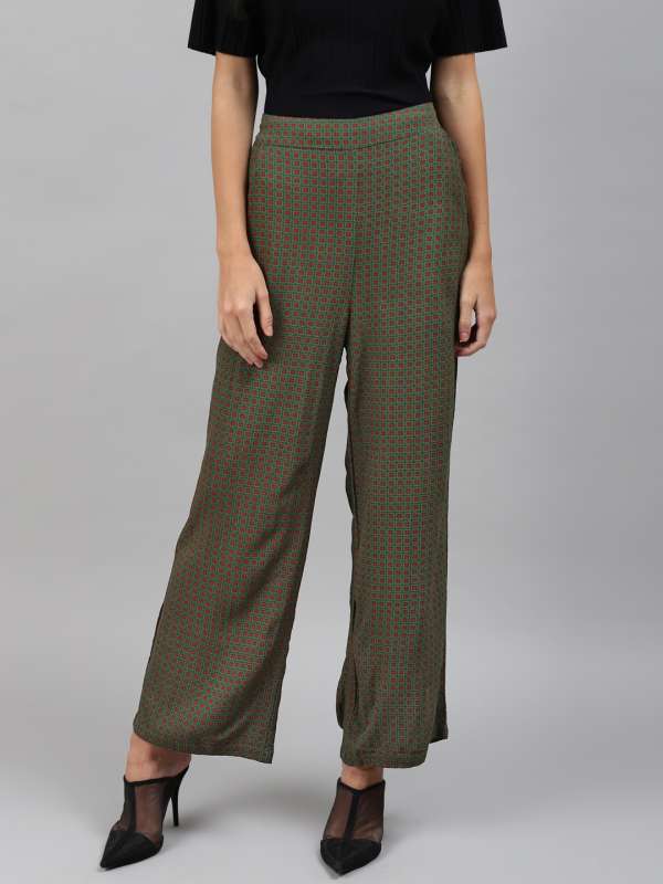 Buy Patrol Green Trousers & Pants for Women by Marks & Spencer Online