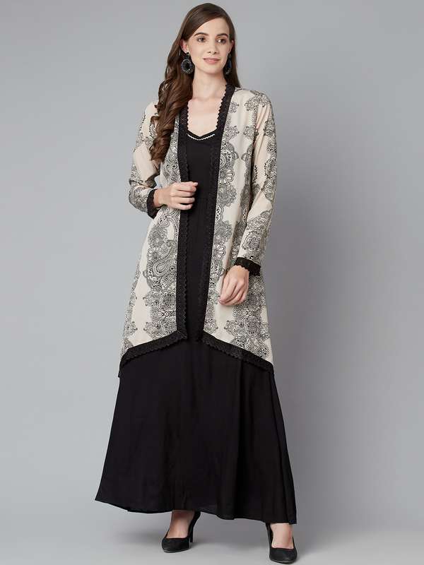 3 piece dress with shrug myntra| Enjoy 