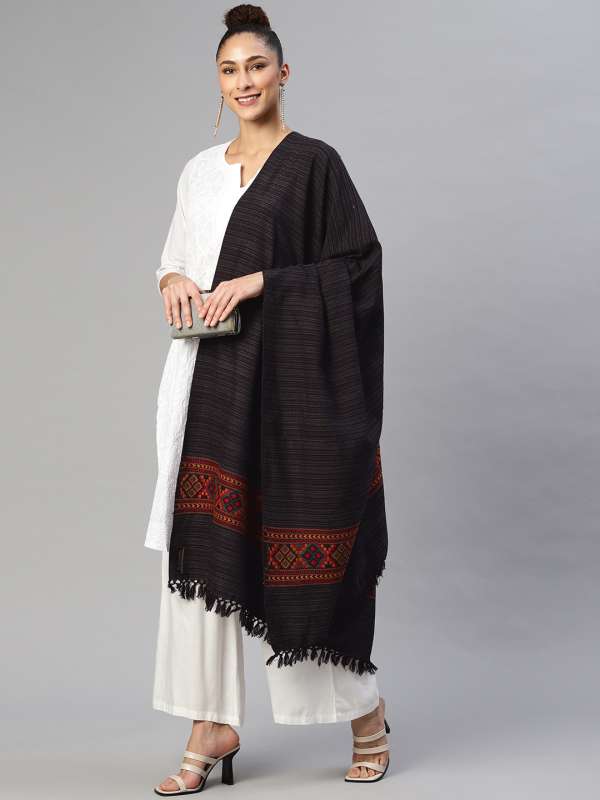 Black Shawls Buy Trendy Black Shawls Online in India Myntra