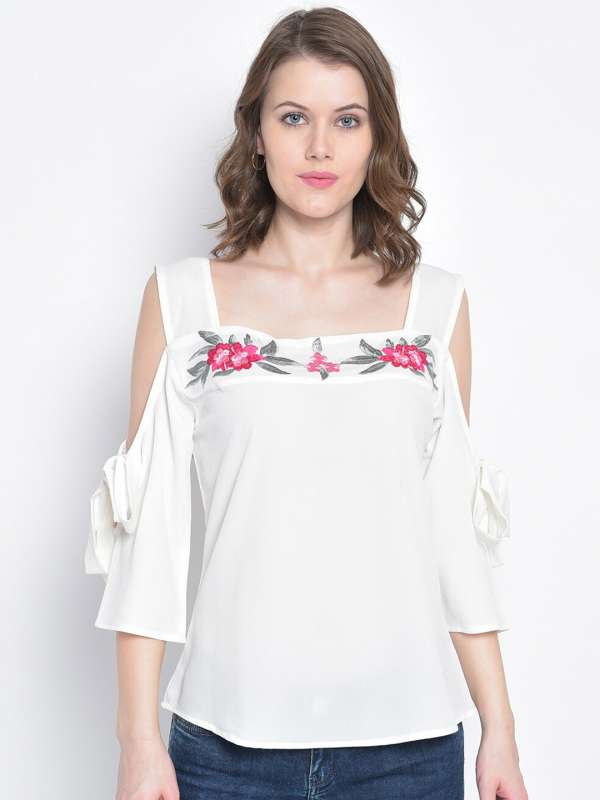 White Embroidered Tops - Buy White Embroidered Tops online in India