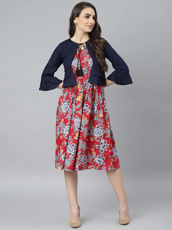 Floral dress with store shrug