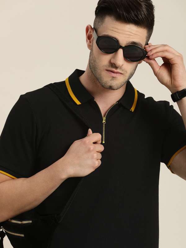 Black Men Polos Tshirts Nike Moda Rapido Buy Black Men Polos