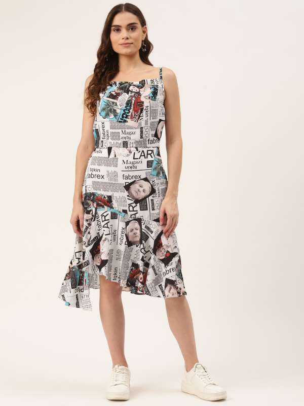Newspaper print dress for sale shop
