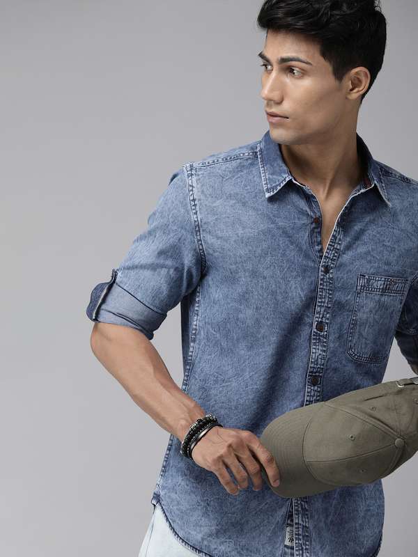 Blue Regular Fit Faded Casual Shirt 