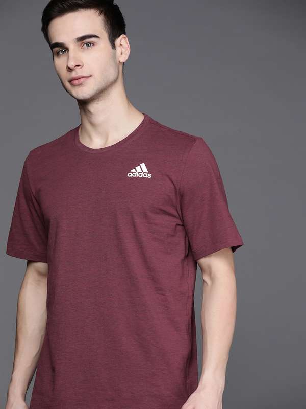 Adidas Maroon Round Neck Tshirts - Buy 