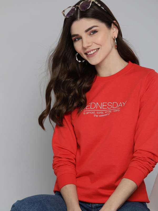 red sweatshirt women's