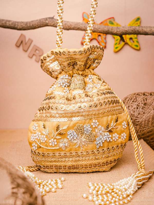 Gold Women Bags Wallets Potlis Buy Gold Women Bags Wallets