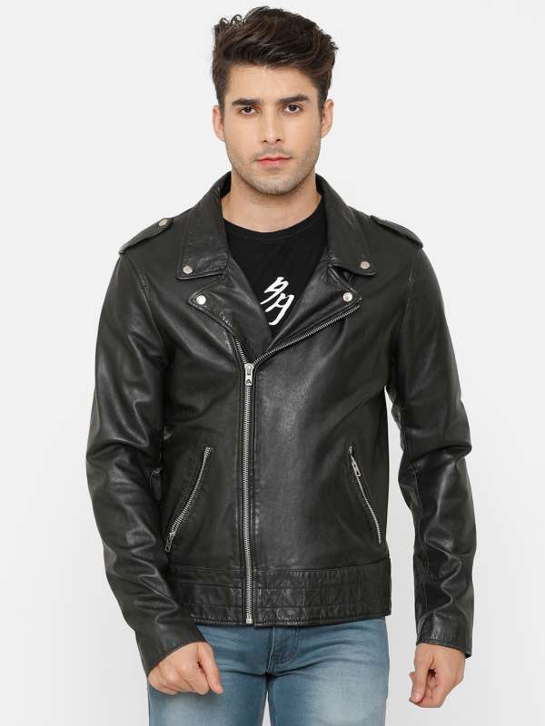Leather jacket cheap myntra
