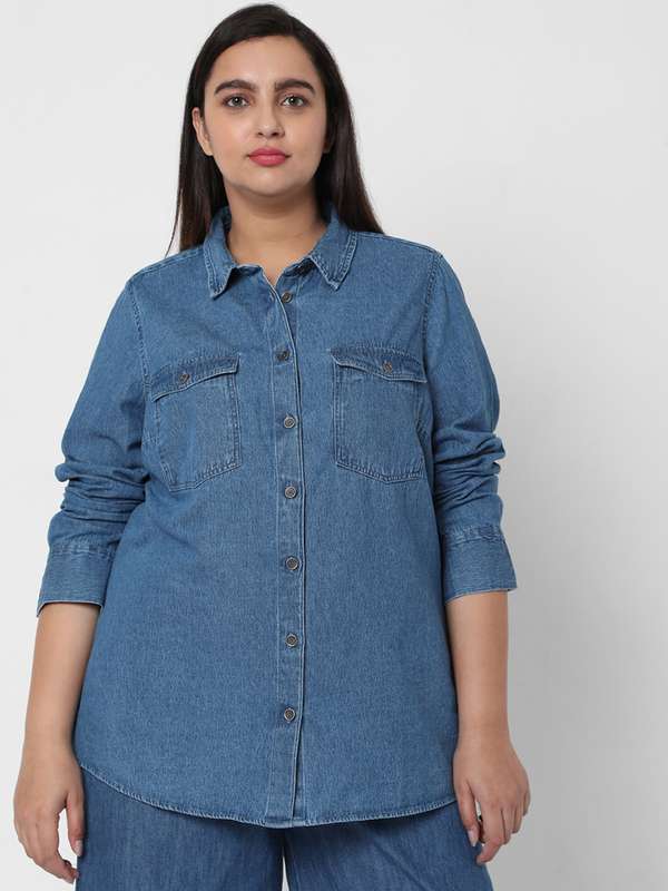 Buy Women Denim Shirts Online At Myntra
