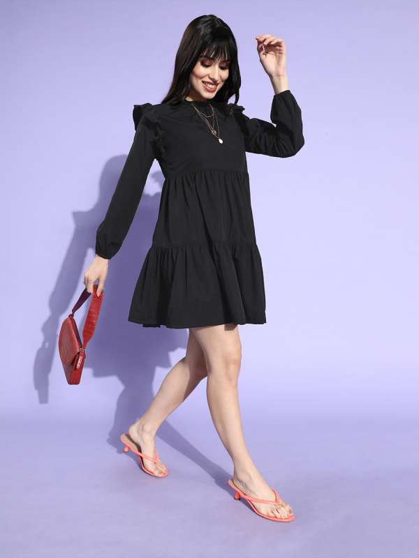 Buy SOLID CLASSY BLACK CHIC DRESS for Women Online in India