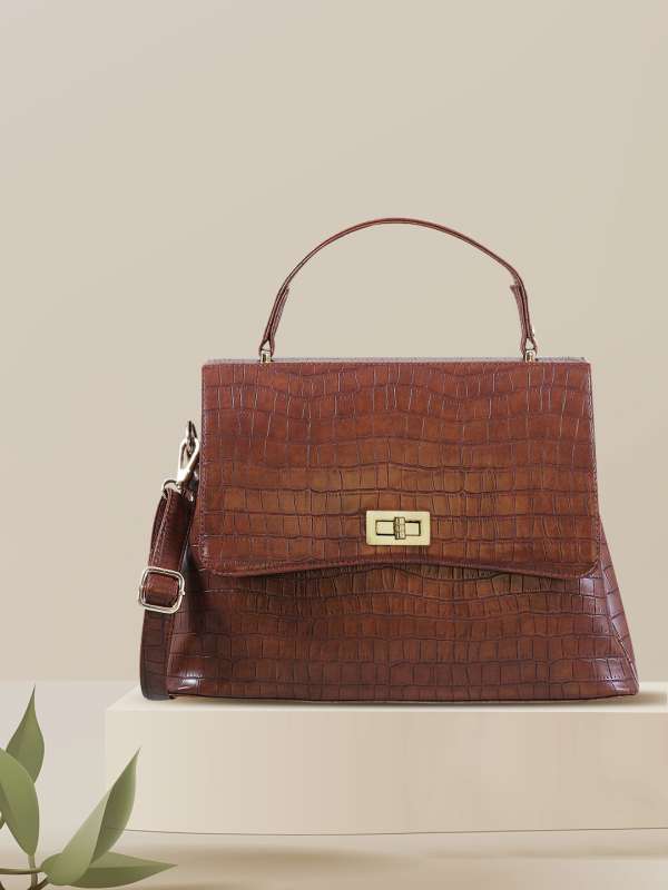 Buy Bellissa Maroon Textured Medium Snakeskin Handbag Online At