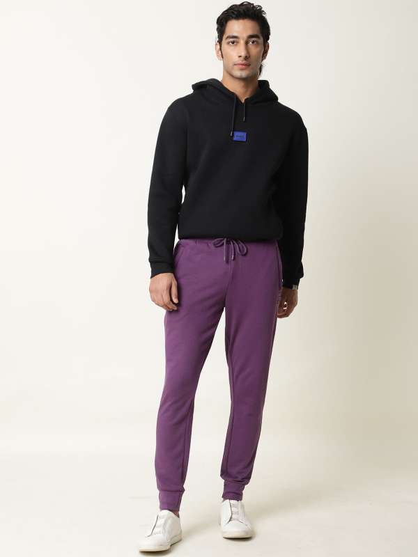 Purple track shop pants men