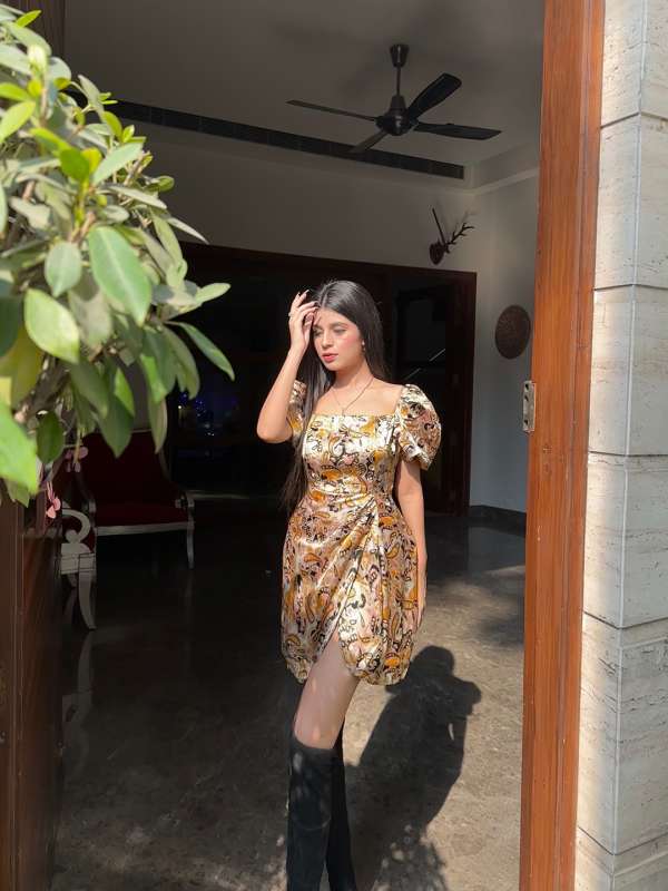 High street yellow dresses clearance