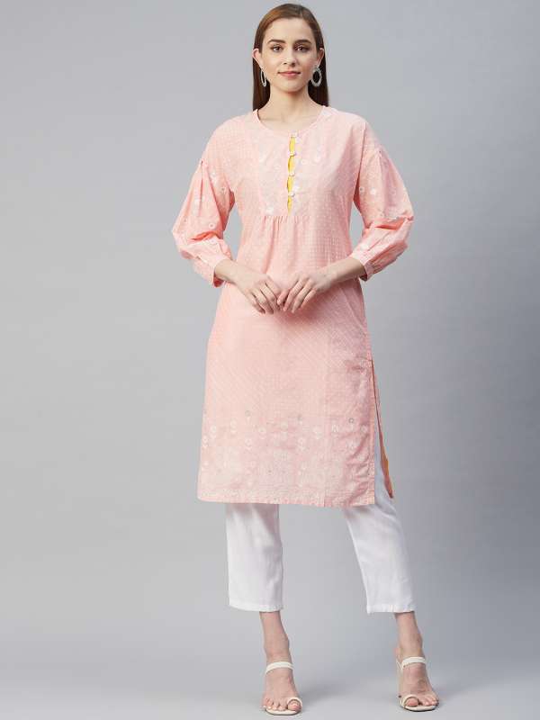 Peach Women Kurtas Kurtis S.oliver Color Cocktail Roadster Nayo