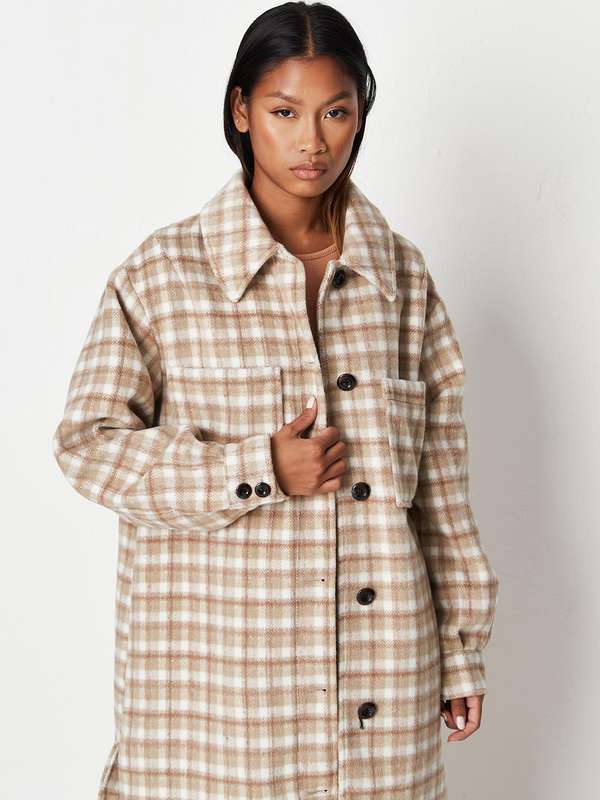 checked duster coat