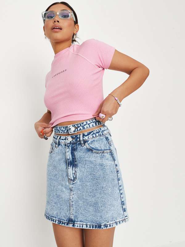 Missguided a line denim skirt shop