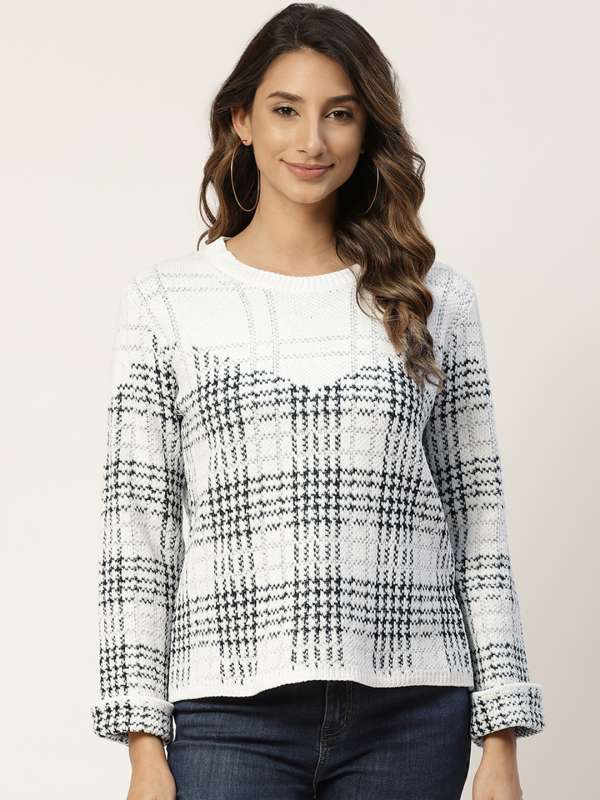 Checked jumper womens top