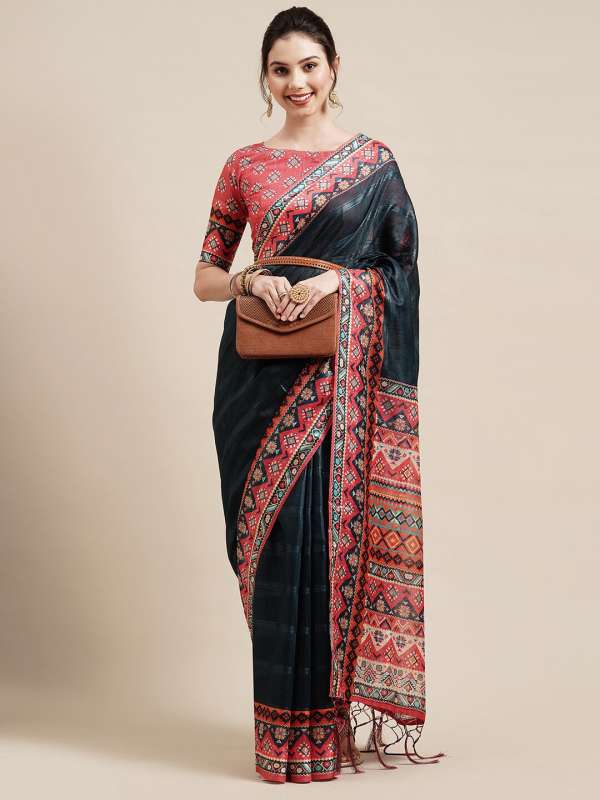 myntra linen sarees