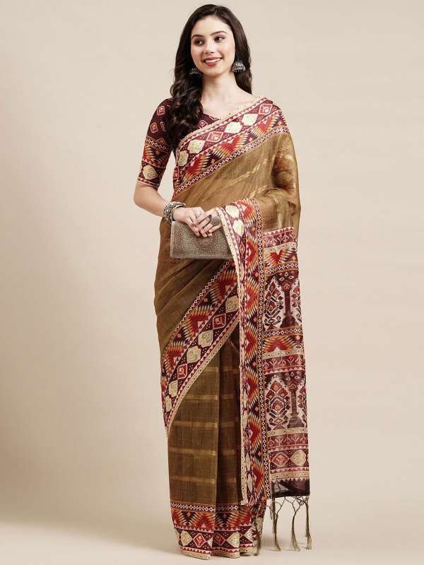 myntra linen sarees
