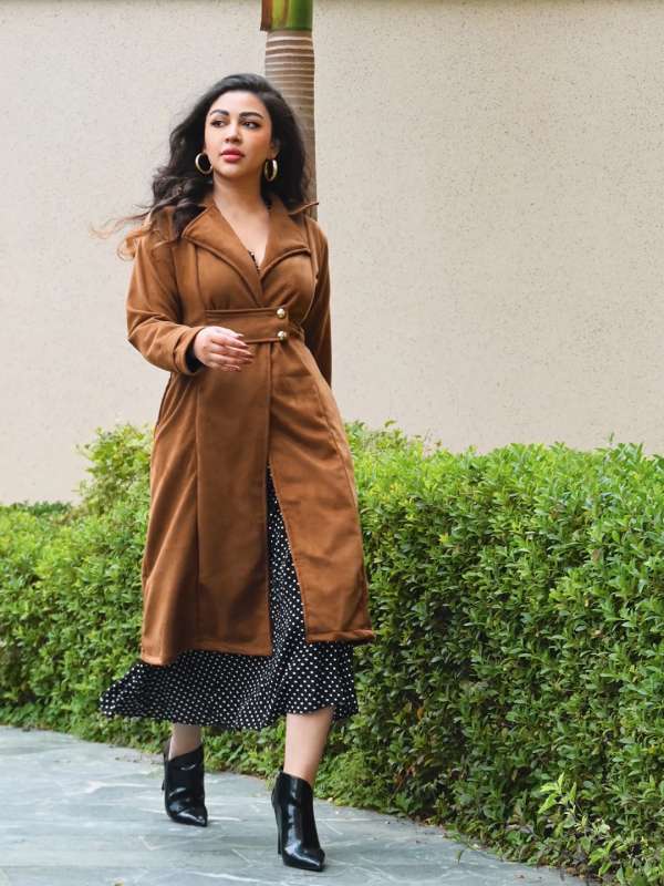 Longline suede coat store