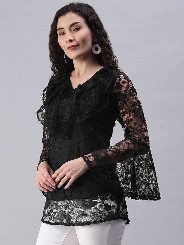 black net shirt for women