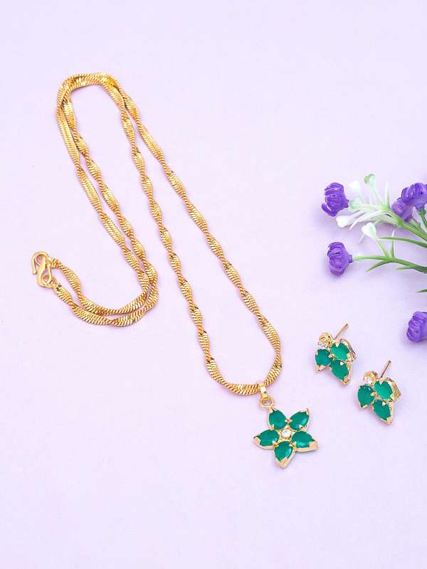 Stone Green Jewellery Set Earring And Pendant Buy Stone Green