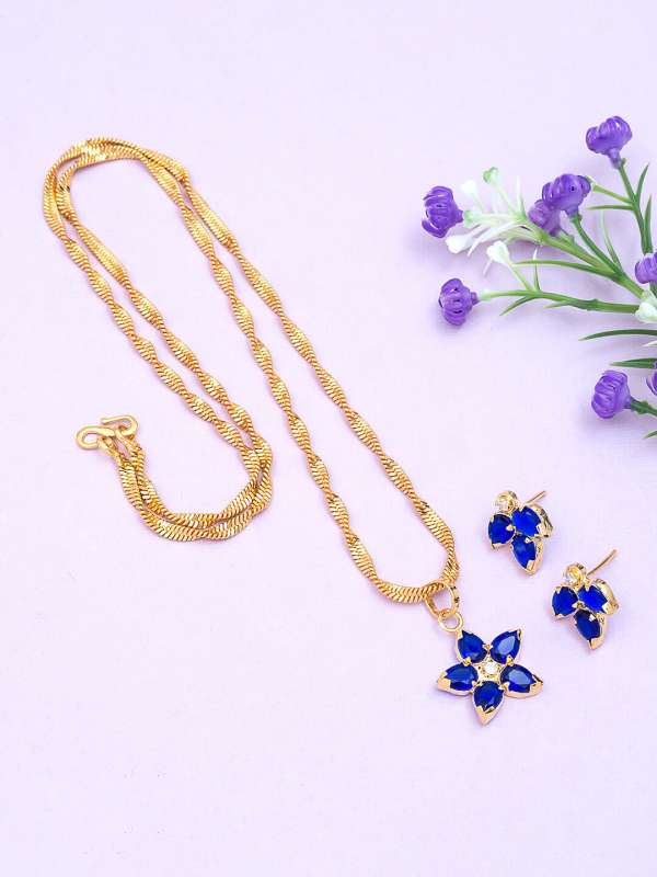Blue Stone Earring And Pendant Set Buy Blue Stone Earring And