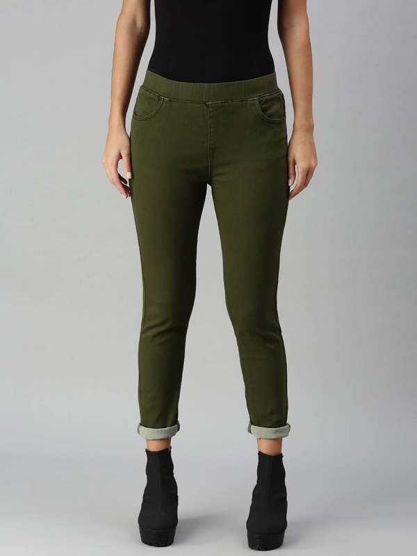 Women Green Jeggings - Buy Women Green 