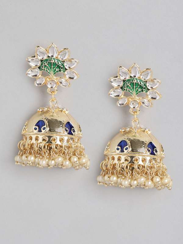 Enamel deals jhumka earrings