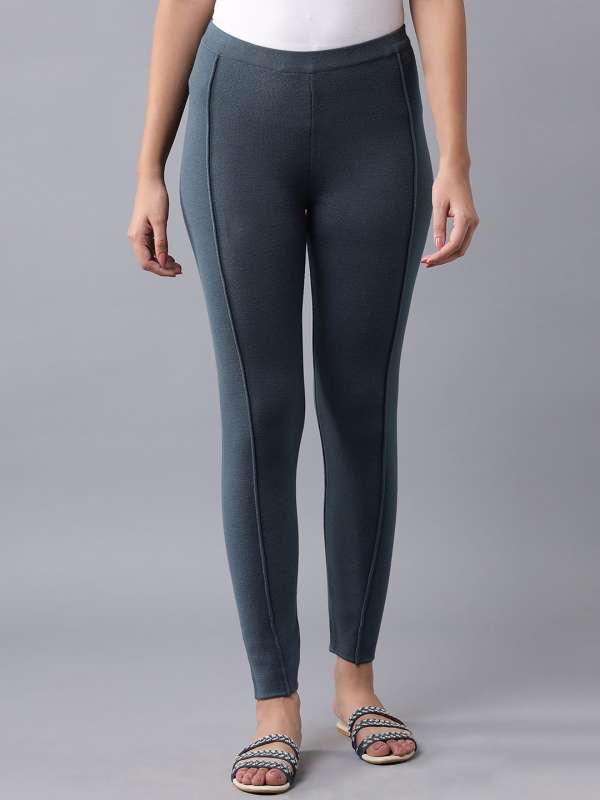Grey Mid Waist Cotton Leggings, Casual Wear, Slim Fit at Rs 108 in
