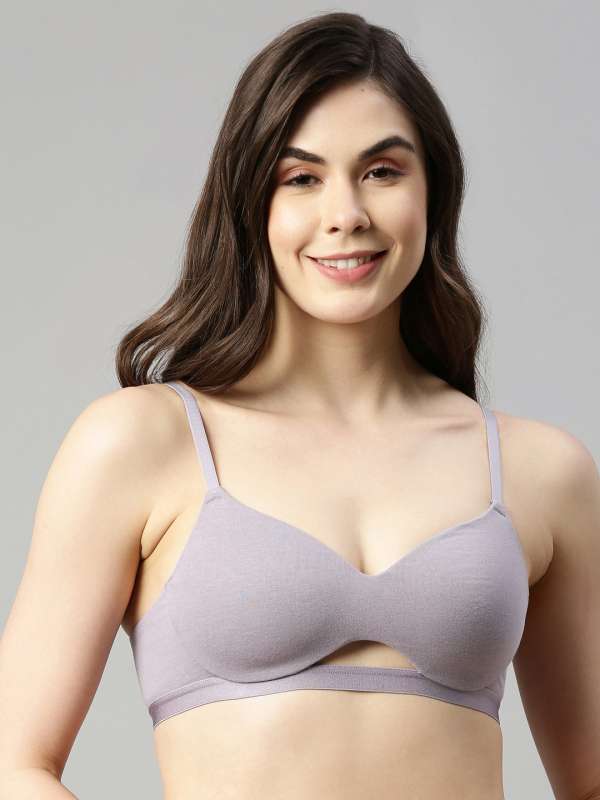 Buy Enamor Padded Wired Full Coverage T-Shirt Bra - Ink Grey at Rs