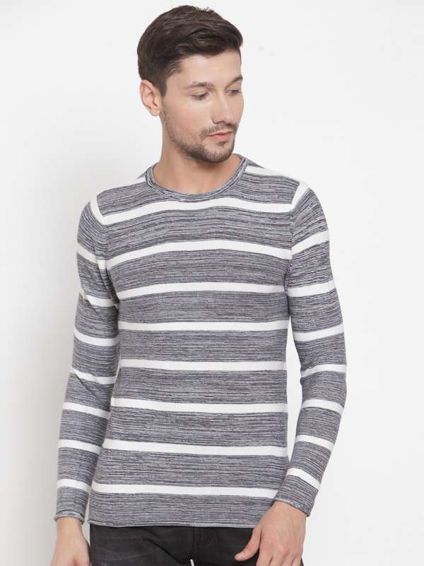 Men Grey White Sweater Buy Men Grey White Sweater online in India