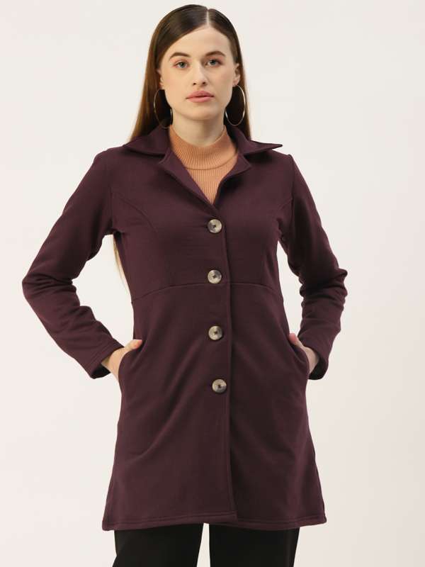 Women's coats burgundy store